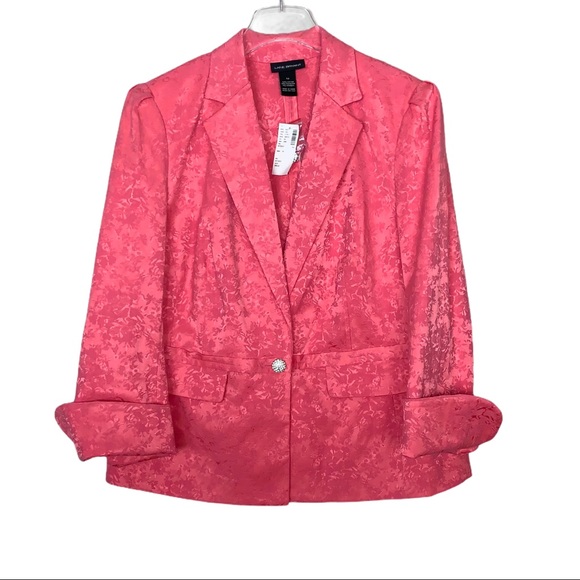 Lane Bryant Coral Brocade size 14 Blazer Jacket - Picture 1 of 10